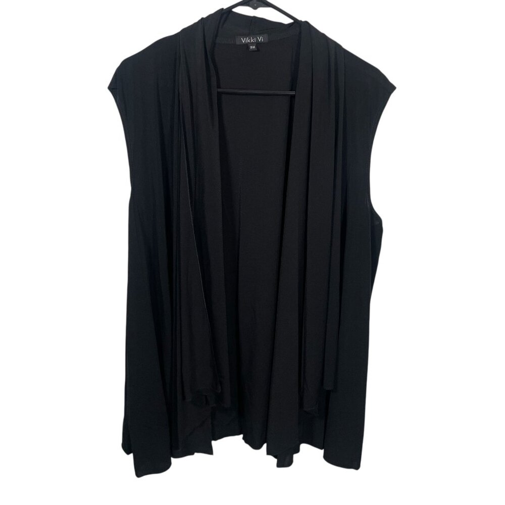 Vikki Vi Classic Stretchy Swing Vest Women's Plus Size 3X Black Made in USA New